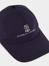 Brunello Cucinelli Navy Microfiber Logo Baseball Cap