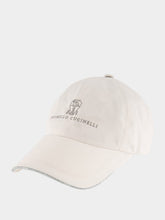 Brunello Cucinelli White Logo Embroidered Baseball Cap