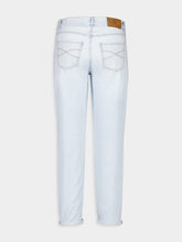 Brunello Cucinelli Light Blue Washed Cuffed-Hem Jeans