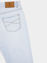 Brunello Cucinelli Light Blue Washed Cuffed-Hem Jeans