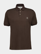 Brunello Cucinelli Brown Cotton Piqué Logo Polo Shirt