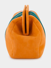 Paula Medine Orange Leather And Suede Clutch