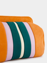 Paula Medine Orange Leather And Suede Clutch