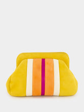 Paula Medine Golden Yellow Leather and Suede Clutch