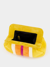 Paula Medine Golden Yellow Leather and Suede Clutch