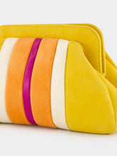 Paula Medine Golden Yellow Leather and Suede Clutch