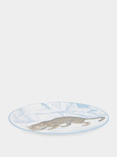 Les Ottomans La Menagerie Ottomane Leopard Dinner Plate in Blue