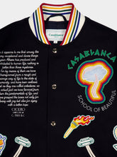 Casablanca Navy Chenille Patchwork Bomber Jacket