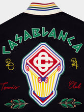 Casablanca Navy Chenille Patchwork Bomber Jacket