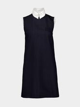 Miu Miu Navy Pinstriped Sleeveless Dress