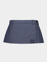 Miu Miu Navy Checked Technical Fabric Mini Skort