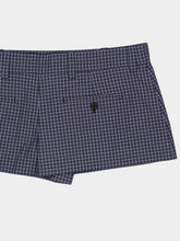 Miu Miu Navy Checked Technical Fabric Mini Skort
