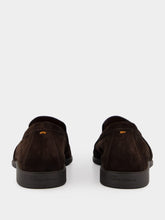 Santoni Brown Suede Calf Leather Loafers