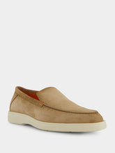 Santoni Suede Almond-Toe Loafers