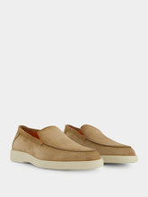 Santoni Suede Almond-Toe Loafers
