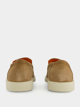 Santoni Suede Almond-Toe Loafers