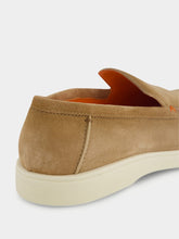 Santoni Suede Almond-Toe Loafers