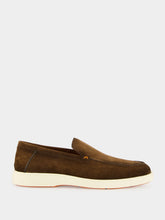 Brown Suede Loafers with Rubber Sole