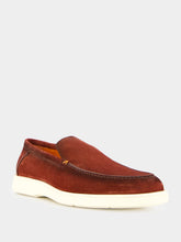 Santoni Burgundy Nubuck Loafer
