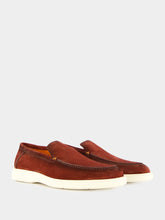 Santoni Burgundy Nubuck Loafer
