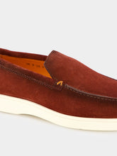 Santoni Burgundy Nubuck Loafer