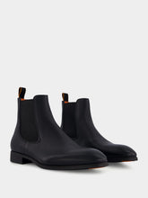 Santoni Black Leather Chelsea Boots