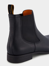 Santoni Black Leather Chelsea Boots