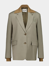 Miu Miu Beige Kid Mohair Single-Breasted Jacket
