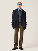 Miu Miu Navy Single-Breasted Gabardine Jacket