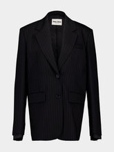 Miu Miu Black Single-Breasted Pinstripe Jacket