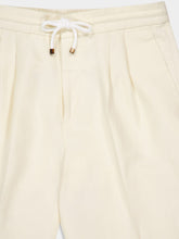 Brunello Cucinelli Cream Linen-Cotton Drawstring Pants