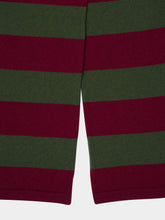 Paula Mira Cabernet and Peacoat Striped Knitted Wide-Leg Pants