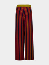 Paula Mira Red Dahlia Knitted Striped Pants