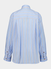Paula Mirabi Blue Stripes Oversized Relaxed Fit Shirt