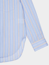 Paula Mirabi Blue Stripes Oversized Relaxed Fit Shirt