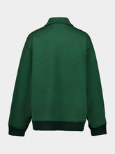 Miu Miu Green Zipped Neck Cotton Sweater