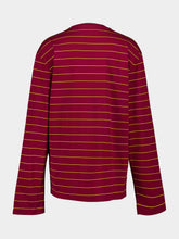 Miu Miu Amaranth Striped Cotton T-Shirt