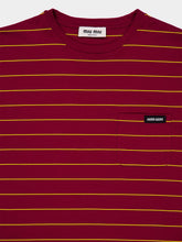 Miu Miu Amaranth Striped Cotton T-Shirt