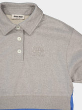 Miu Miu Grey Cropped Mother of Pearl Buttons Sweatshirt