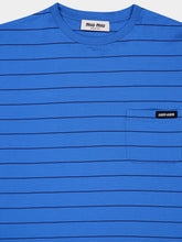 Miu Miu Blue Striped Cotton Jersey T-Shirt