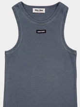 Miu Miu Grey Ribbed Knit Tank Top