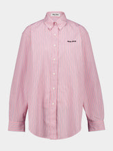 Miu Miu Pink Cotton Shirt with Logo Embroidery