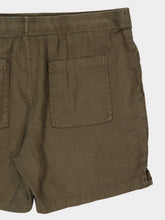 James Perse Army Green Linen Drawstring Shorts