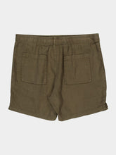 James Perse Army Green Linen Drawstring Shorts