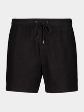 James Perse Black Linen Drawstring Shorts