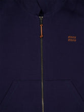 Miu Miu Navy Jersey Hoodie Jacket