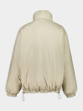 Miu Miu Beige Sable and Blue Reversible Technical Down Jacket