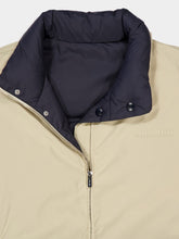 Miu Miu Beige Sable and Blue Reversible Technical Down Jacket