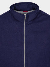 Brunello Cucinelli Blue Bonded Wool Flannel Down Vest