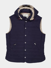 Brunello Cucinelli Blue Padded Hooded Vest